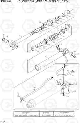 4225 BUCKET CYLINDER(LONG REACH, OPT, -#0002) R220LC-9A, Hyundai