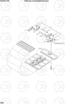 5067 TRACK CHAIN(R220-9A) R220LC-9A, Hyundai