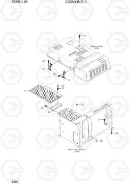 6200 COWLING 1 R220LC-9A, Hyundai