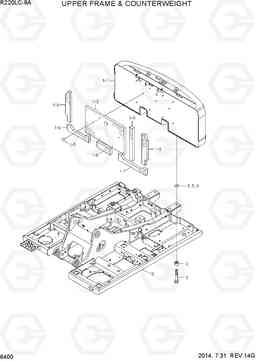 6400 UPPER FRAME & COUNTERWEIGHT R220LC-9A, Hyundai