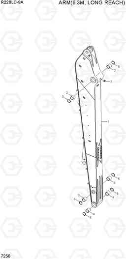 7250 ARM(6.3M, LONG REACH) R220LC-9A, Hyundai