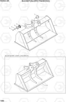 7360 BUCKET(SLOPE FINISHING) R220LC-9A, Hyundai