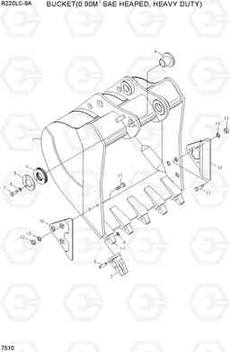 7510 BUCKET(0.90M3 SAE HEAPED, HEAVY DUTY) R220LC-9A, Hyundai