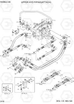 3110 UPPER HYD PIPING(ATTACH) R220NLC-9A, Hyundai