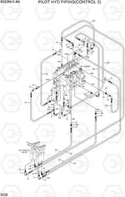 3220 PILOT HYD PIPING(CONTROL 3) R220NLC-9A, Hyundai