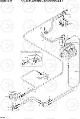 3630 DOUBLE ACTING MAIN PIPING KIT 1 R220NLC-9A, Hyundai