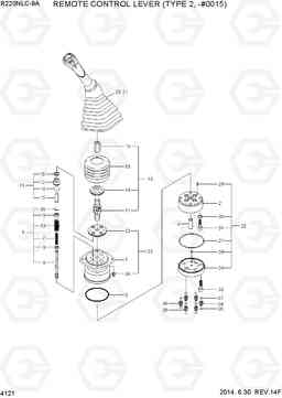 4121 REMOTE CONTROL LEVER (TYPE 2, -#0015) R220NLC-9A, Hyundai