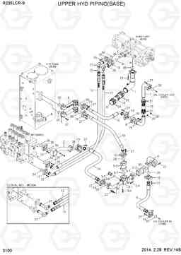 3100 UPPER HYD PIPING(BASE) R235LCR-9, Hyundai