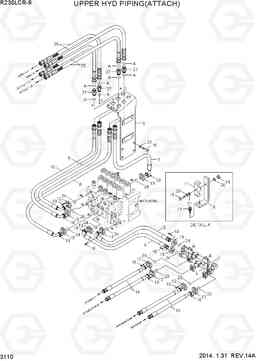 3110 UPPER HYD PIPING(ATTACH) R235LCR-9, Hyundai