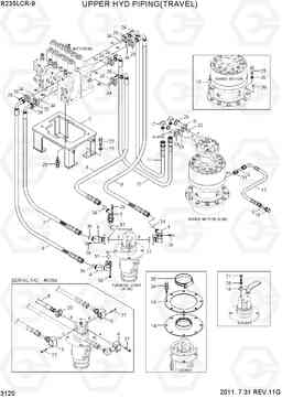 3120 UPPER HYD PIPING(TRAVEL) R235LCR-9, Hyundai