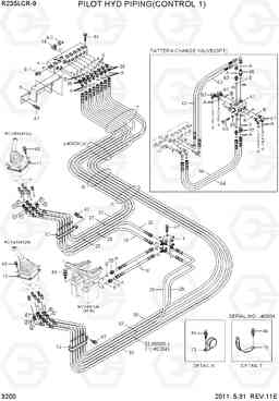 3200 PILOT HYD PIPING(CONTROL 1) R235LCR-9, Hyundai