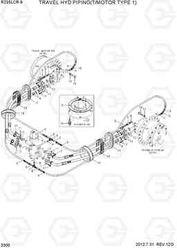 3300 TRAVEL HYD PIPING(T/MOTOR TYPE 1) R235LCR-9, Hyundai