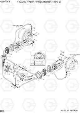 3310 TRAVEL HYD PIPING(T/MOTOR TYPE 2) R235LCR-9, Hyundai