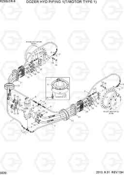 3320 DOZER HYD PIPING 1(T/MOTOR TYPE 1) R235LCR-9, Hyundai