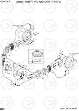 3330 DOZER HYD PIPING 1(T/MOTOR TYPE 2) R235LCR-9, Hyundai