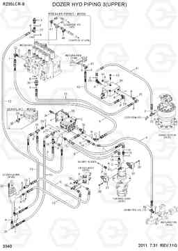 3340 DOZER HYD PIPING 3(UPPER) R235LCR-9, Hyundai