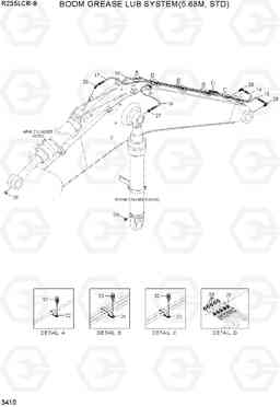 3410 BOOM GREASE LUB SYSTEM(5.68M, STD) R235LCR-9, Hyundai