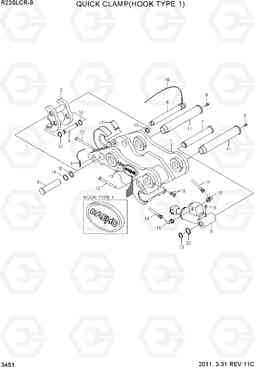 3451 QUICK CLAMP(HOOK TYPE 1, -#0280) R235LCR-9, Hyundai