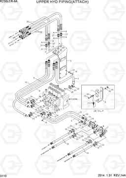 3110 UPPER HYD PIPING(ATTACH) R235LCR-9A, Hyundai