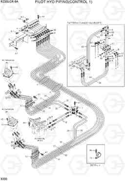 3200 PILOT HYD PIPING(CONTROL 1) R235LCR-9A, Hyundai