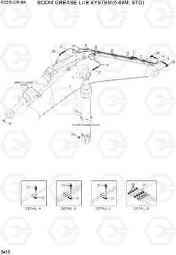 3410 BOOM GREASE LUB SYSTEM(5.68M, STD) R235LCR-9A, Hyundai