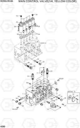 4090 MAIN CONTROL VALVE(1/4, YELLOW COLOR) R235LCR-9A, Hyundai