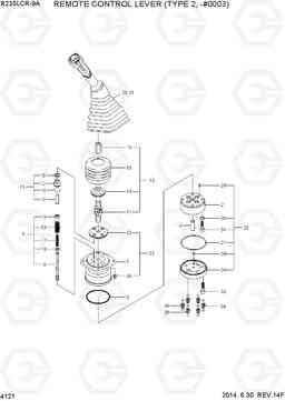 4121 REMOTE CONTROL LEVER (TYPE 2, -#0003) R235LCR-9A, Hyundai