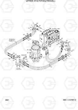 2041 UPPER HYD PIPING(TRAVEL) R250LC-3, Hyundai