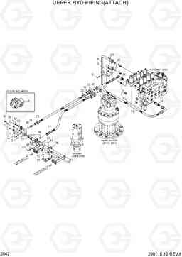 2042 UPPER HYD PIPING(ATTACH) R250LC-3, Hyundai