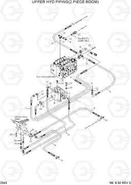 2043 UPPER HYD PIPING(2 PIECE BOOM) R250LC-3, Hyundai