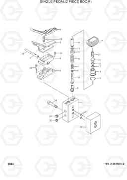 2044 SINGLE PEDAL(2 PIECE BOOM) R250LC-3, Hyundai