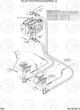 2053 PILOT HYD PIPING(CONTROL 3) R250LC-3, Hyundai