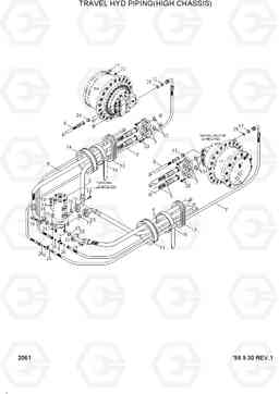 2061 TRAVEL HYD PIPING(HIGH CHASSIS) R250LC-3, Hyundai