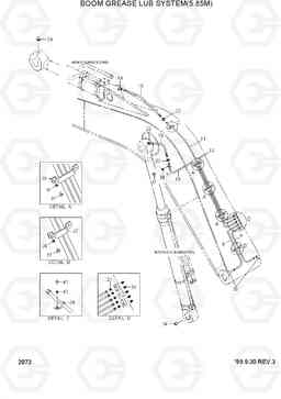 2072 BOOM GREASE LUB SYSTEM(5.85M) R250LC-3, Hyundai