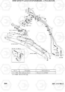 2085 ARM SAFETY LOCK SYS(#0260-,2 PCS BOOM) R250LC-3, Hyundai