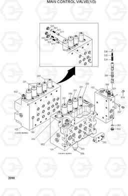 2090 MAIN CONTROL VALVE(1/3) R250LC-3, Hyundai