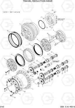 2142 TRAVEL REDUCTION GEAR R250LC-3, Hyundai