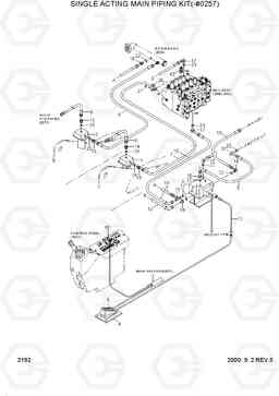 2192 SINGLE ACTING MAIN PIPING KIT(-#0257) R250LC-3, Hyundai