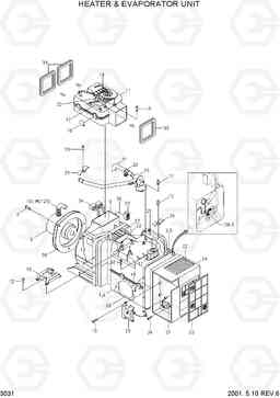 3031 HEATER & EVAPORATOR UNIT R250LC-3, Hyundai