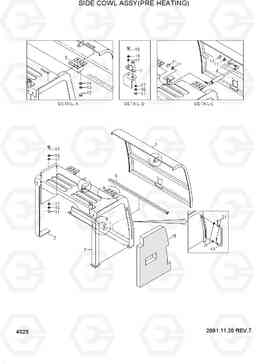 4025 SIDE COWL ASSY(PRE HEATING) R250LC-3, Hyundai