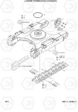 5011 LOWER FRAME(HIGH CHASSIS) R250LC-3, Hyundai