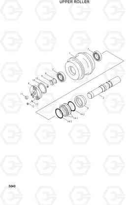 5040 UPPER ROLLER R250LC-3, Hyundai