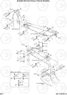 6011 BOOM MOUNTING(2 PIECE BOOM) R250LC-3, Hyundai