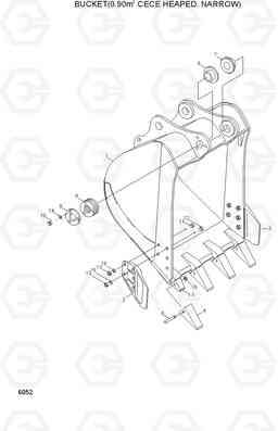 6052 BUCKET(1.03㎥ PCSA HEAPED, NARROW) R250LC-3, Hyundai