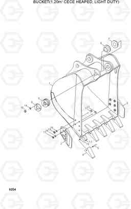 6054 BUCKET(1.38㎥ PCSA HEAPED, LIGHT DUTY) R250LC-3, Hyundai