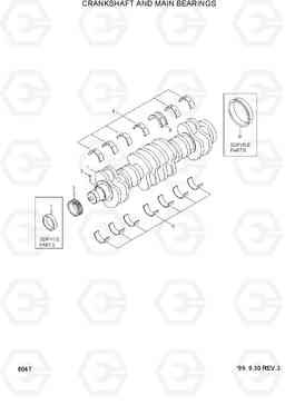 8047 CRANKSHAFT AND MAIN BEARINGS R250LC-3, Hyundai