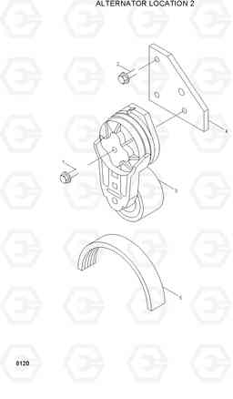 8120 ALTERNATOR LOCATION 2 R250LC-3, Hyundai