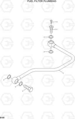 8190 FUEL FILTER PLUMBING R250LC-3, Hyundai