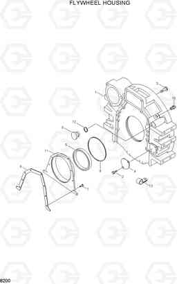 8200 FLYWHEEL HOUSING R250LC-3, Hyundai