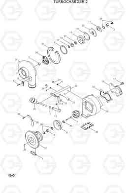 8340 TURBOCHARGER 2 R250LC-3, Hyundai